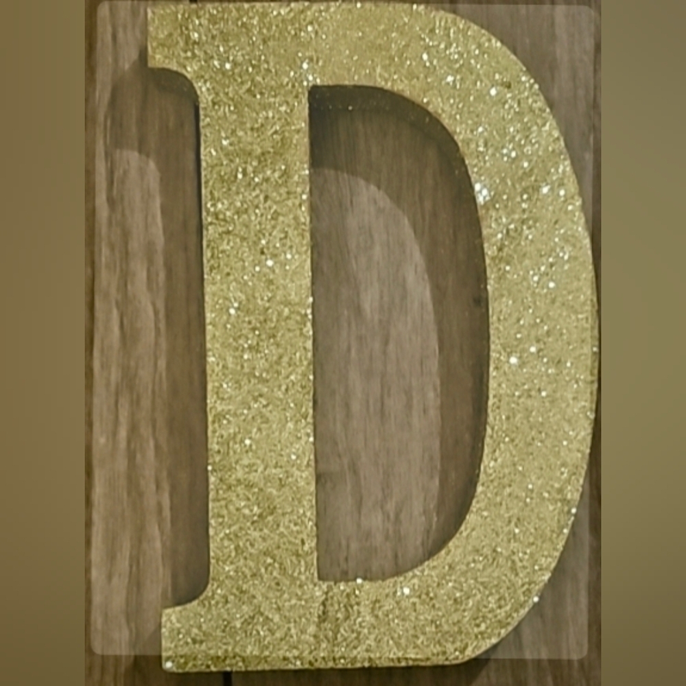 Gold Glitter Letter D Wall Accent